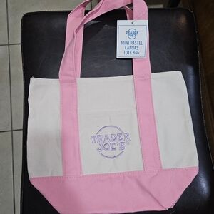 Chic Pink and Cream Two-Toned Tote Bag
